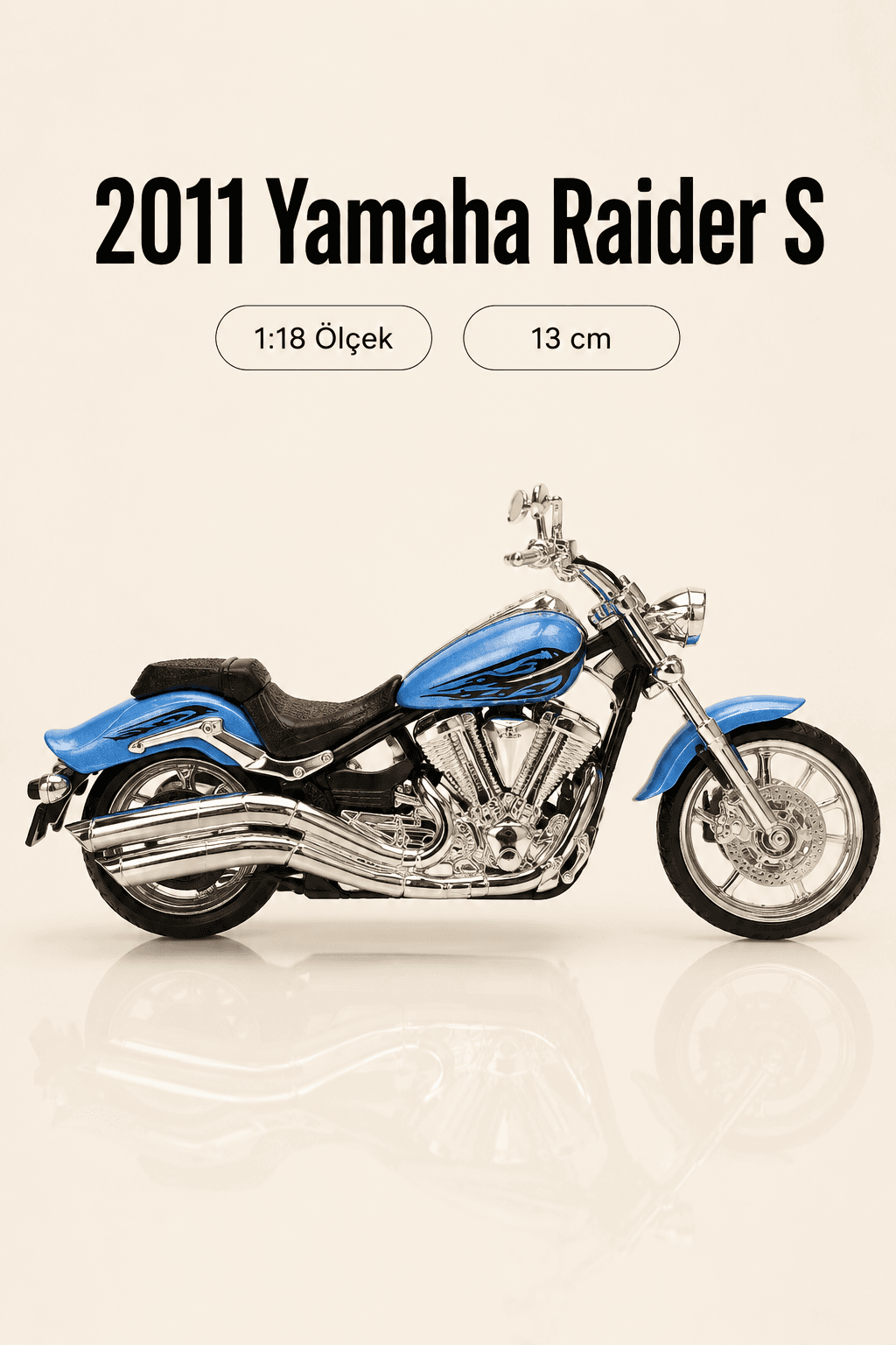 2011 Yamaha Raider S 1:18 Ölçek Koleksiyonluk Model Motosiklet – 13 cm