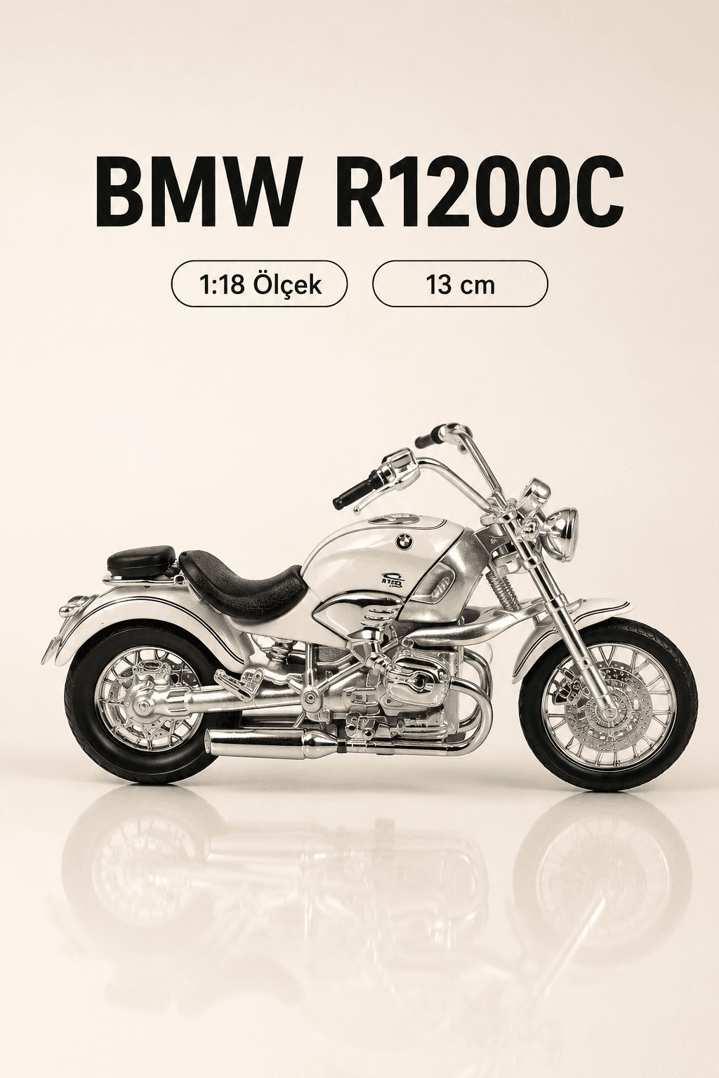 BMW R1200C 1:18 Ölçek Koleksiyonluk Model Motosiklet – 13 cm