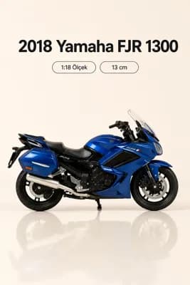 2018 Yamaha FJR 1300 1:18 Ölçek Koleksiyonluk Model Motosiklet – 13 cm