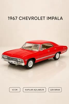 1967 Chevrolet Impala Metal Çek Bırak Araç 12 cm - 4 Renk Seçeneği