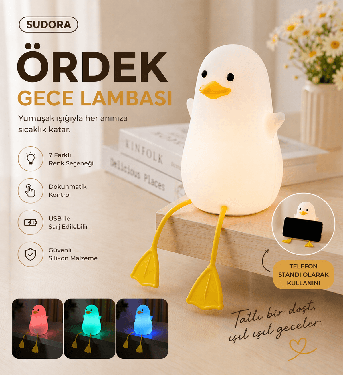 Ördekli Dekoratif Lamba — görsel 3