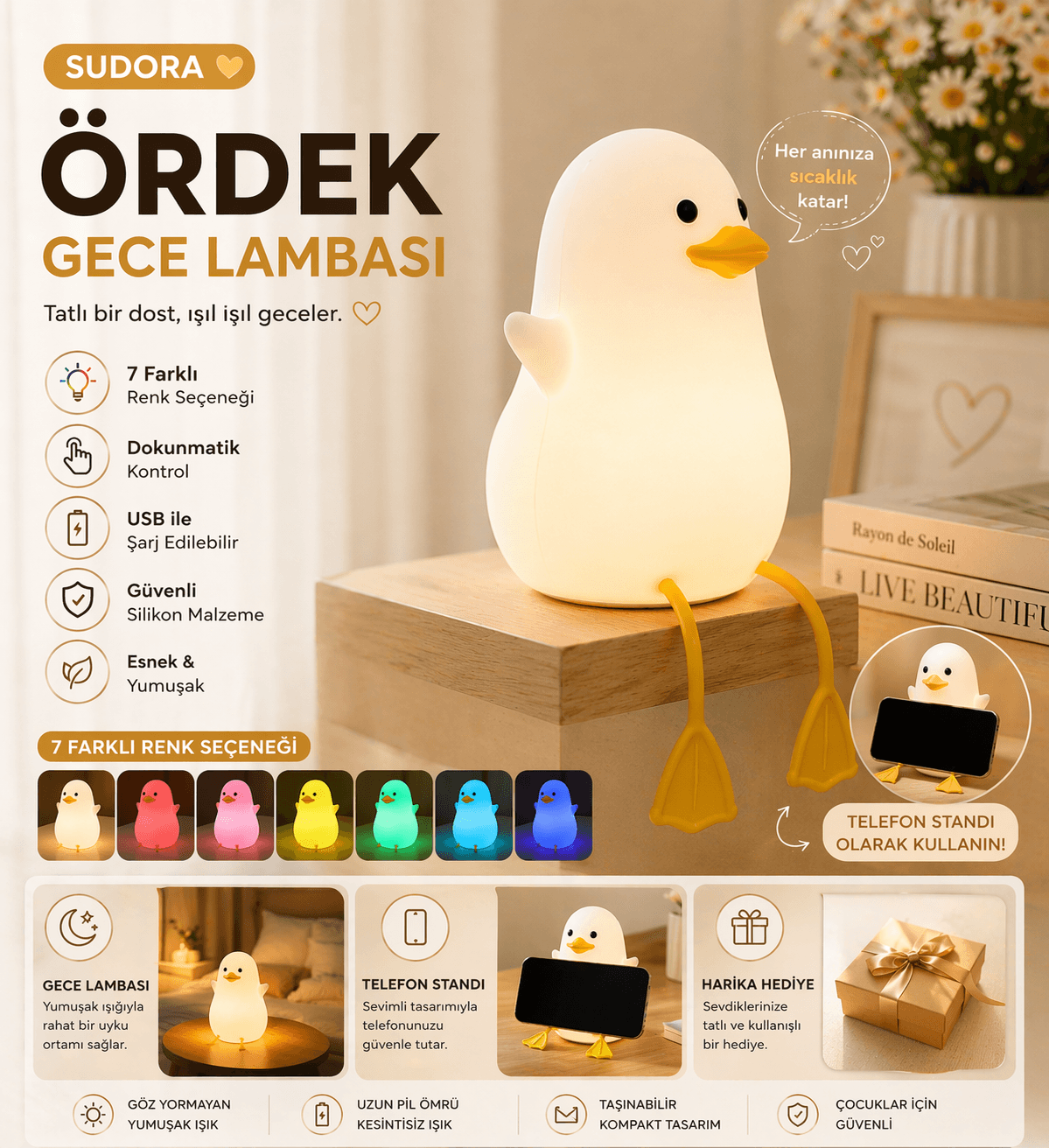 Ördekli Dekoratif Lamba — görsel 2